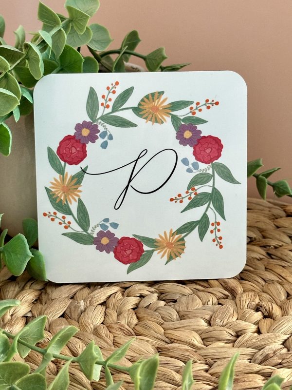 Monogram Wreath Coaster