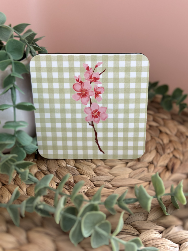 Single Cherry Blossom Mdf Coaster Gloss