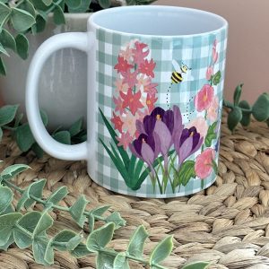 Spring Blooms & Bees Check Mug