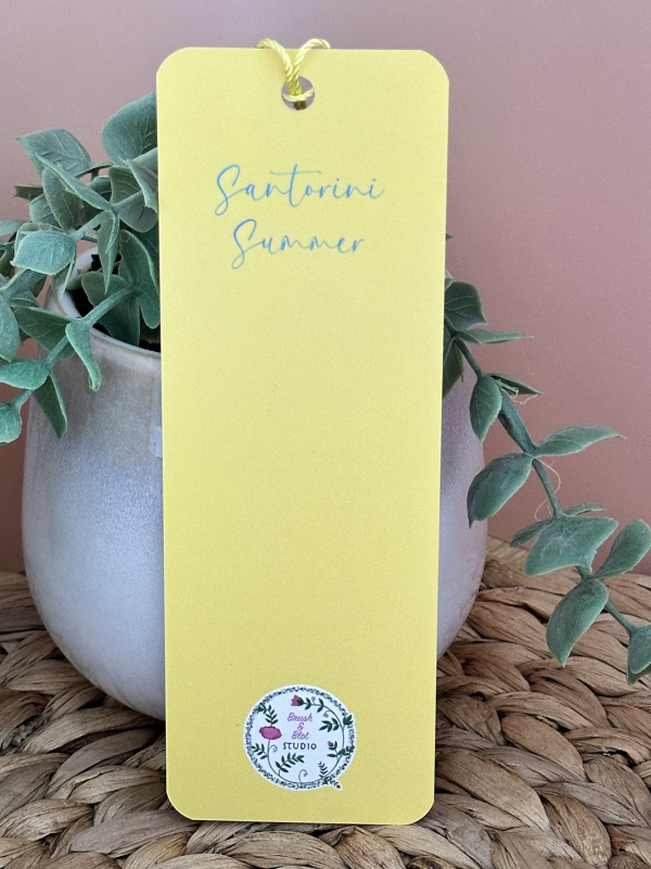 Santorini Summer Bookmark Back